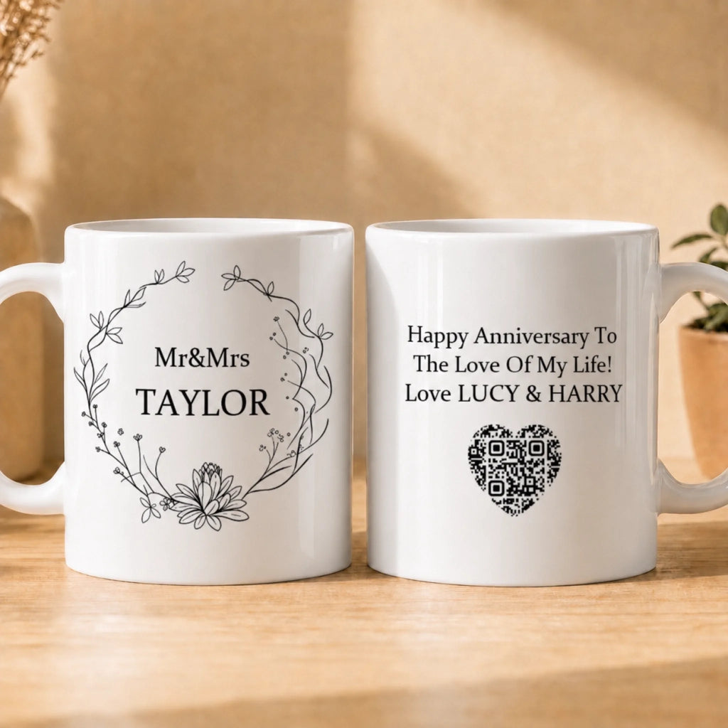 Our Anniversary Personalized QR Mug - Custom Names 1225708