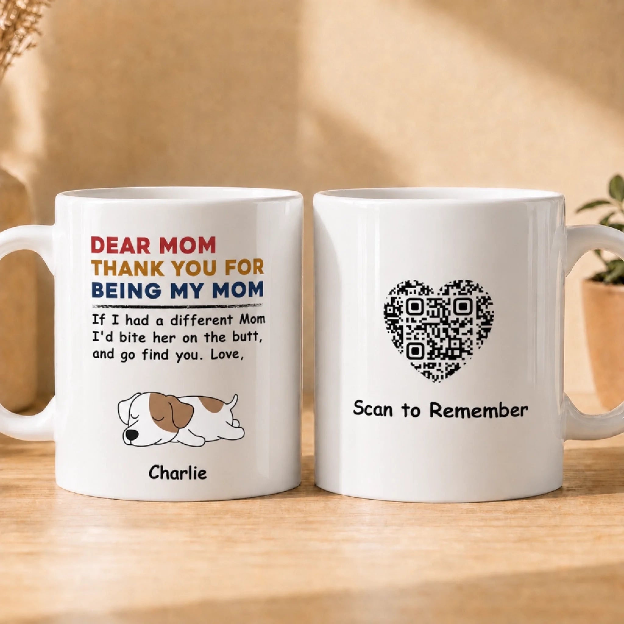 Mugs - Bite The Butt Personalized QR Mug - Custom Name