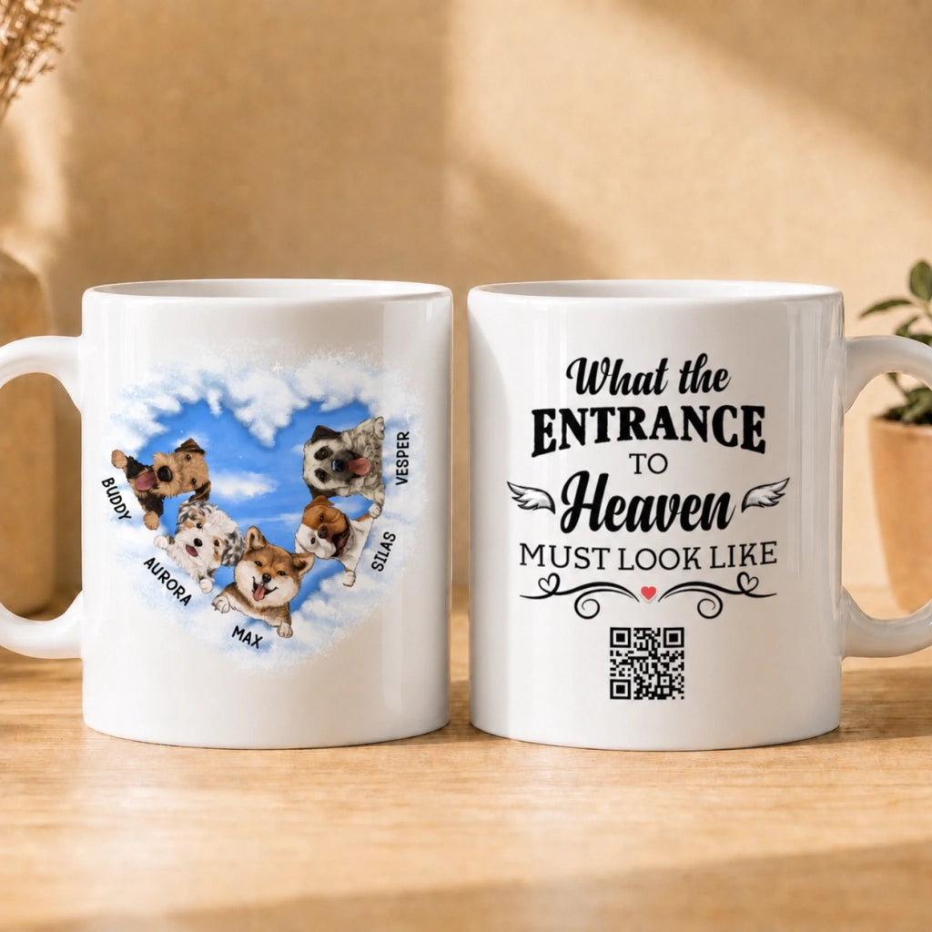 Pet Mugs - What The Entrance To Heaven Must Look Like Personalized QR Mug - Custom Name & Year