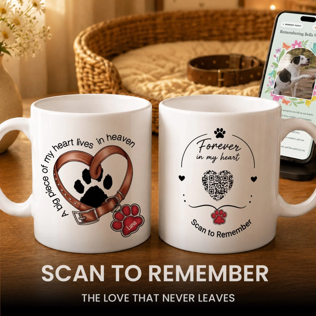A Piece Of My Heart Lives In Heaven - Personalized Pet Memorial Mug
