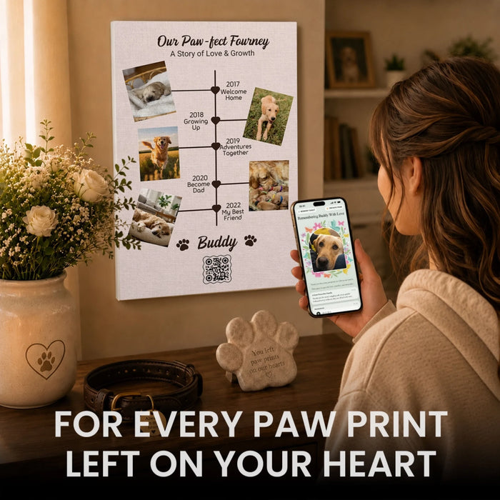 Our Paw-fect Journey – Memorial Canvas with Private Memory VAULT